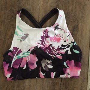 Athleta floral high neck sports bra